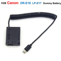 DR-E18 DC Coupler LP-E17 Dummy Battery+ACK-E18 USB Type C Power Bank Atapter Cable For Canon EOS RP 750D 760D 800D 850D 8000D