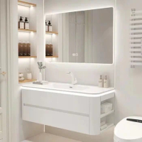 Ceramic integrated basin, bathroom cabinet combination, Corinne integrated basin, wash basin cabinet combination, bathr