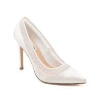 【steve madden】SLEEKER 珍珠透膚緞面高跟鞋(白色)