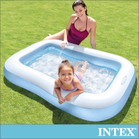 INTEX 長方形充氣泳池/攜帶浴池166x100x深25cm(90L)適2歲以上(57403)