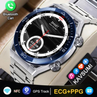 New 454*454 HD Screen NFC Smart Watch Men Bluetooth Call Sport GPS Track Watch Custom Dial Heart Rate ECG PPG Smartwatch For Men