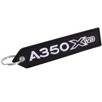 AIRBUS A350 Keychain Double-sided Embroidery Aviation Key Ring Chain for Aviation Gift Phone Strap Lanyard A350 Keychains