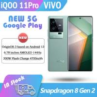 Original ViVO iQOO 11 Pro 5G smartphone Snapdragon 8+ Gen 2 200W Flash Charger 4700mAh 144Hz googleplay Gaming phone 50MP Camera
