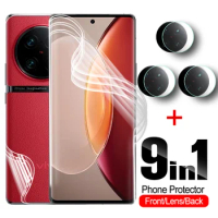 9in1 Camera Lens Glass Front Back Hydrogel Film For Vivo X90 Pro Plus VivoX90 Pro+ X90pro VivoX90pro Full Cover Screen Protector