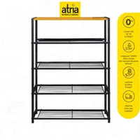 Atria Rak Sepatu Besi Stellis 4 TIERS BLACK