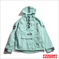 【IZZVATI】防潑水風衣罩衫-湖綠(品牌熱賣防潑水罩衫)
