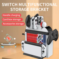 Switch Joycon Charger Dock Nintendo Switch Oled Multifunctional Storage Charing Stand Game Cards Slot Pro Controller Holder