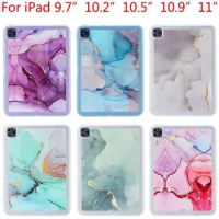 Painted Marble Pattern Fat Girl Style Case For iPad Pro Air 9.7 10.2 10.5 10.9 11 2021 2022 4 Angle Shockproof Soft TPU Cover