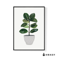 菠蘿選畫所 盆栽意趣 – 橡膠樹-50x70cm(畫/植物/餐桌佈置/拍照道具/咖啡廳/客廳)