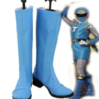 Himitsu Sentai Ninpu Sentai Hurricaneger Nanami Nono Cosplay Boots Blue Shoes Custom Made Any Size