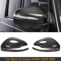 Carbon Car Rearview Mirror Covers Caps For Mercedes-Benz G Class W464 G500 G65 2019 Add On Car Side Mirror Caps Covers Sticker