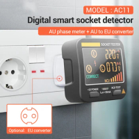 Digital Socket Adapter Ground Zero Line Phase Check NCV LCD Display Socket Voltage Tester AU Plug