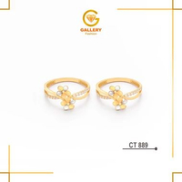 CINCIN EMAS DEWASA DOUBLE FLOWER RING EMAS ASLI KADAR 6K(300) & 8K(375) CWT 889 - GALERI 21 FASHION 