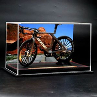 全城熱賣 - 公路騎行自行車合金模型單車車模收藏擺件創意手辦送朋友騎友禮物黑色-1:8公路自行車+燈光背景盒A款