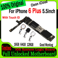 Factory unlocked for iPhone 6 Plus motherboard 16GB 64GB 128GB,100% Original for iPhone 6 Plus With/No Touch ID logic board