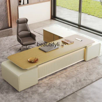 Boss Desk Simple Modern President Office High-End Executive Desk Table and Chair Combination