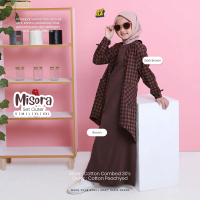 Misora Set Outer Flanel Inner Gamis Anak Perempuan 3-14 Tahun Premium Katun Peacyhed Baju Remaja Mus