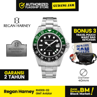 Jam Tangan Pria Analog Regan Harney RH009-02 Stainless GMT-AVIATOR Series