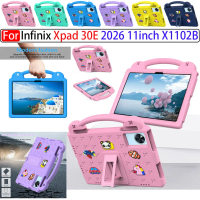 สำหรับ Infinix Xpad 30E ขนาด 11 นิ้ว รุ่น X1102B ปี 2026 เคสกันกระแทก สำหรับเด็ก ลายการ์ตูน พร้อมด้า