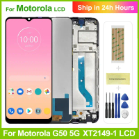 หน้าจอ LCD, เดิม, 6.5 นิ้ว, สำหรับ Motorola Moto G50 5G, เซ็นเซอร์หน้าจอสัมผัส, พร้อมการประกอบกรอบ,