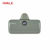 【iWALK】PRO 五代 4800mAh PD快充直插式口袋行動電源(Lightning/Type-c任選)-Type-C接頭/叢林綠
