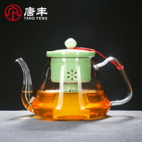 唐豐耐熱玻璃泡茶壺單壺普洱茶壺沖茶器蒸汽煮茶器黑茶電熱煮茶壺
