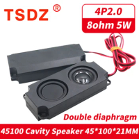 1Pair Audio Portable Speakers 45100 10045 LED TV Speaker 8 Ohm 5W Double Diaphragm Bass Computer Speaker DIY For Home Theater