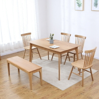 餐桌 北歐橡木餐桌家用餐廳實木餐桌四六人組合吃飯桌