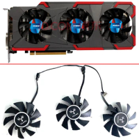 3PCS NEW GTX1080 75MM 4PIN ETH Cooling Fan For yeston gtx 1080 5gx Colorful iGame GTX1060 GTX 1070Ti GTX 1080 Video Card Fans