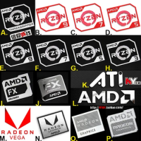 ATI AMD Ryzen R9 R7 R5 R Metal Sticker For Laptop PC Tablet Desktop Computer Mobile Digital Camera Personalized DIY Decoration