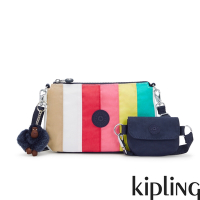 Kipling (網路獨家款) 繽紛彩虹撞色附小包造型斜背包-EVELYNA