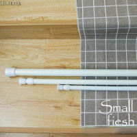 1pcs Curtain Telescopic Rod Multi Purpose Extendable Sticks Metallic White Kitchen Curtain Rail Pole Rod for Bathroom Punch Free