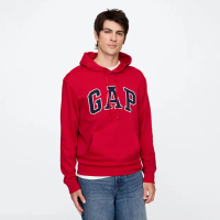 【GAP】男裝 Logo刺繡/印花帽T-紅色(868460)
