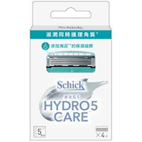 【Schick舒適牌】水次元5 海泥CARE 刮鬍刀片 4入