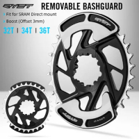 Fit for Sram Shimano Direct Mount Chainring 32T/34T/36T/38T Boost Chainring with RYET Chain Wheel Removable Bashguard Offset 3mm
