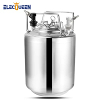 10L 2.5 Gallon Cornelius Style OB Keg,Stainless Steel Kegerator Beer Barrel Keg with Ball Lock Disconnect Connector &amp; Swivel Nut