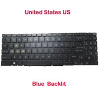 Laptop Monochrome Backlit Keyboard For MSI Katana 15-B12U B12UCXK United States US Black Backlit(Blue)