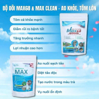 COMBO: 1 MAX CLEAN (MEN SẠCH NƯỚC AO) + 1 MAX 68 (MEN TĂNG TRỌNG) TẶNG 1 KHOÁNG TỐT VỎ