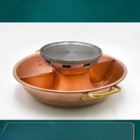 Gas barbecue and instant boiled hot pot Double-flavor hot pot red copper stove