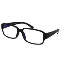 【Docomo】方形復古UV400濾藍光眼鏡　防爆高檔鏡片　經典黑造型　MIT台灣製造(藍光眼鏡)