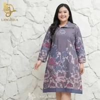 LANGITJUA - Tunik Batik Size Super Jumbo | Baju Kerja Busui Friendly LD 125 LD 130 LD 135 4XL Abstra