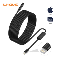 Industrial Endoscope HD960P Wired Camera Direct Connect with IPhone Ipad 8MM 5.5MM LensPipe Inspection Borescope LED Waterproof