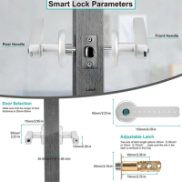2X Smart Fingerprint Door Lock , Biometric Door Lock With Handle, Keyless Entry Door Lock With Keypad