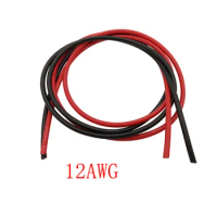 1 Meter Red And 1 Meter Black 12AWG Silicone Wire Flexible Soft Silicone Cable 12 AWG