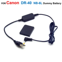 DR-40 DC Coupler NB-6L Fake Battery+5V USB Power Cable ACK-DC40 For Canon S90 S95 S120 SX530 SX600 SX610 SX700 SX710 IXUS 85 IS