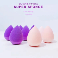 Silicone Infused Super Beauty Makeup Sponge - Save Makeup Ditch Germs Extra-Soft Makeup Sponge Blender