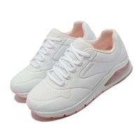 Skechers 休閒鞋 Uno 2 Air Feels 氣墊 女鞋 支撐 緩衝 微高跟 修飾腿部線條 耐磨 白 粉 155629-WLPK