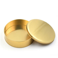 6Inch Gold Tin Boxes Candy Biscuit Chocolate Storage Case Cookie Packaging Box DIY Round Cake Plate Gift Box Baking Tool