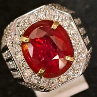 Cincin Ruby Corundum Merah Alami Burma HQ - GD Super Vvs Top Color Red Ruby