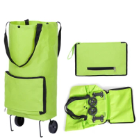 New Folding Shopping Bag Shopping Buy Food Trolley Bag On Wheels Bag Buy Vegetables Shopping Organizer Portable Bag pouch